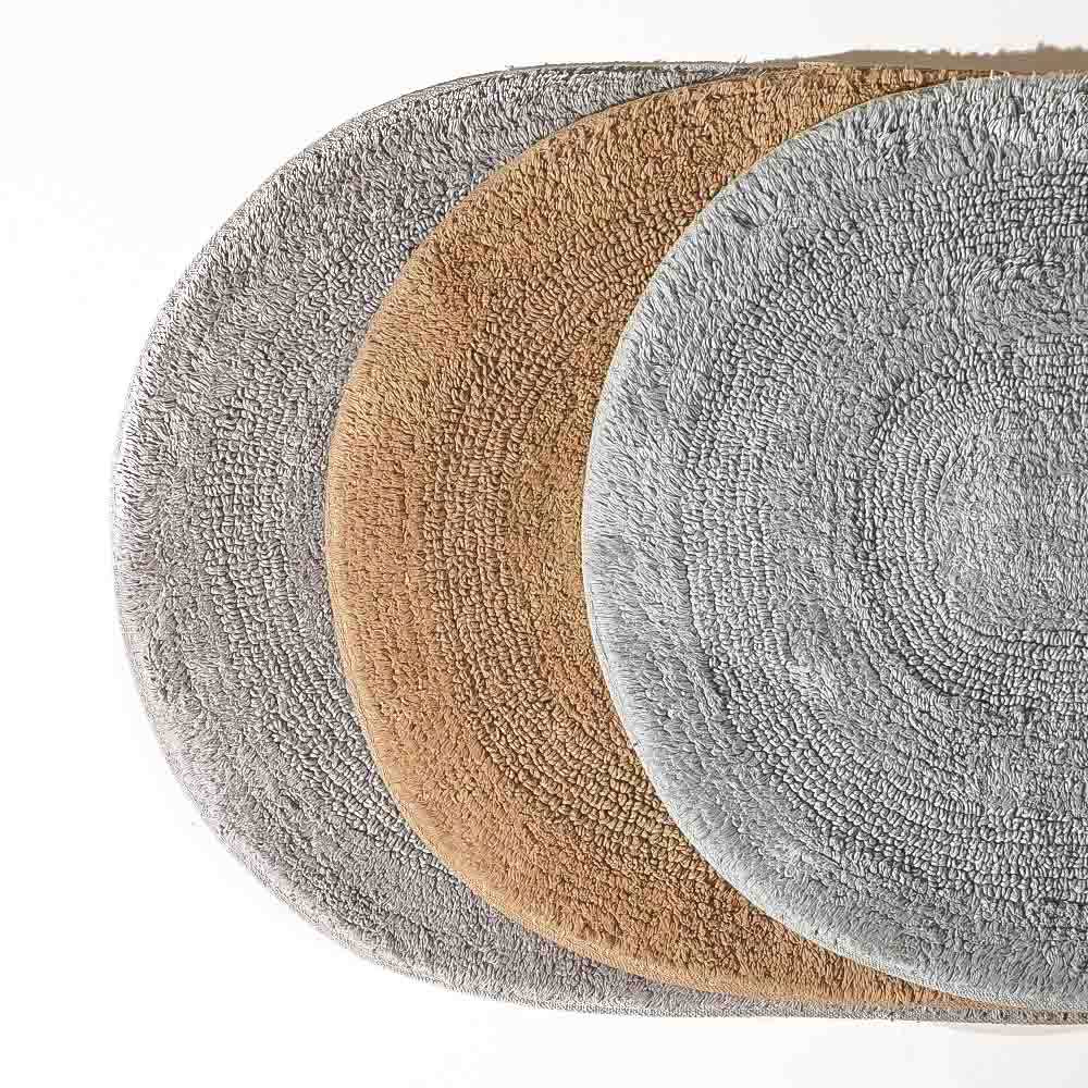 Regency Striped Oval Loop-Tufted Bathmat - Light Blue - Image 6