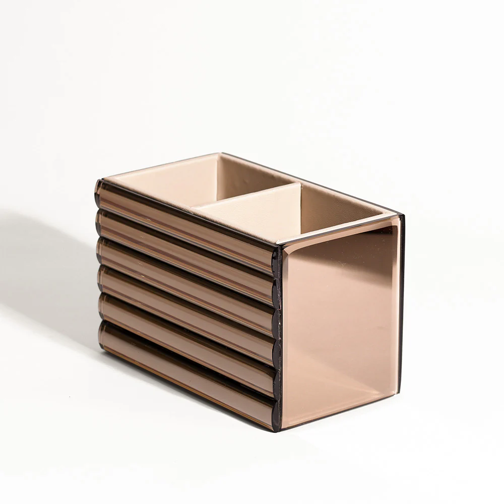 Rena Glass Duo Organizer - Metallic Bronze - Image 3