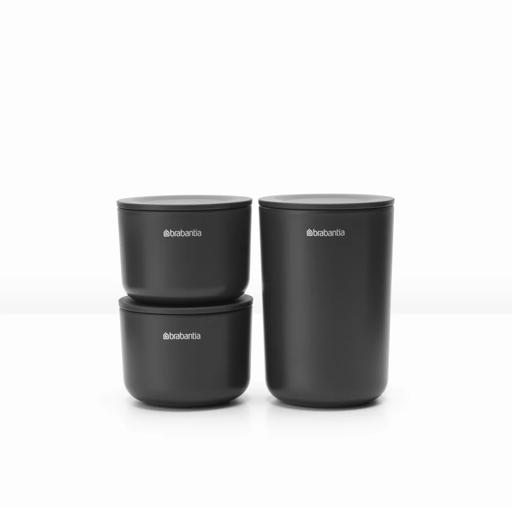 ReNew Bathroom Storage Pots, Set of 3 - Dark Grey - Image 3
