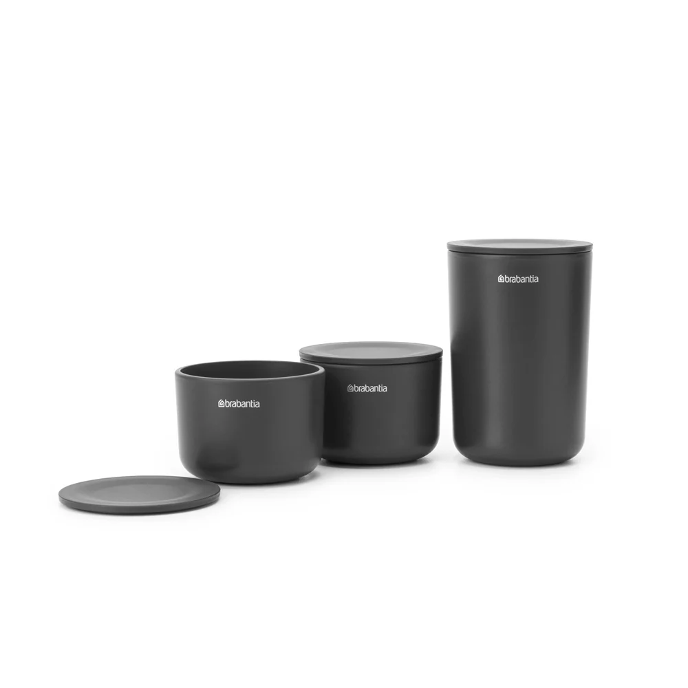 ReNew Bathroom Storage Pots, Set of 3 - Dark Grey - Image 4