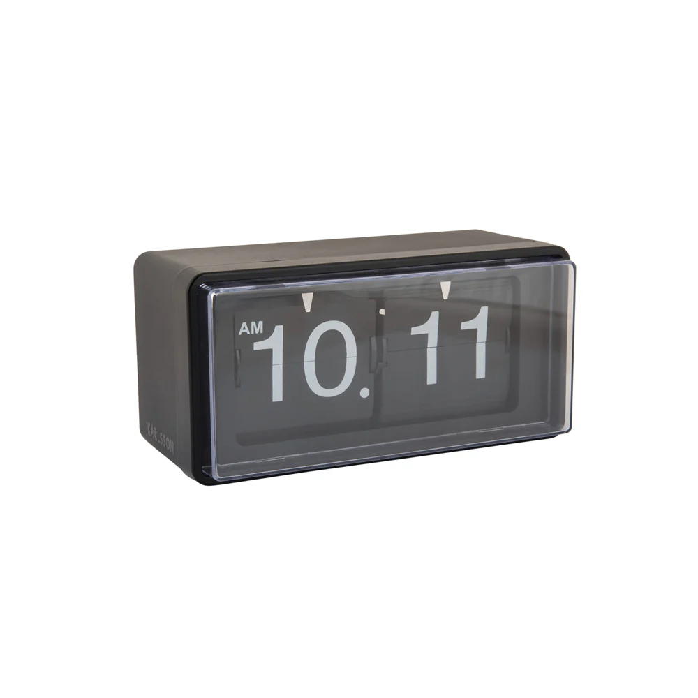 Retro Boxed Flip Table Clock - Black - Image 3