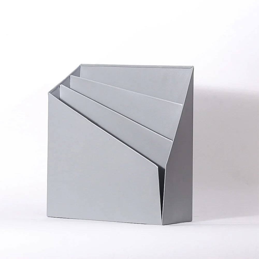 Retro Metal Magazine Holder - Grey - Image 3