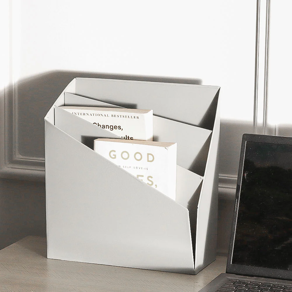Retro Metal Magazine Holder - Grey - Image 4