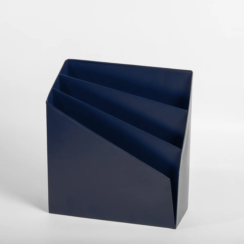 Retro Metal Magazine Holder - Ink Blue - Image 3