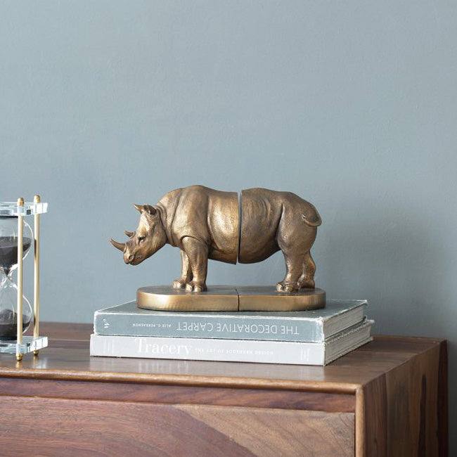 Rhino Bookends, Set of 2 - Bronze - Image 10
