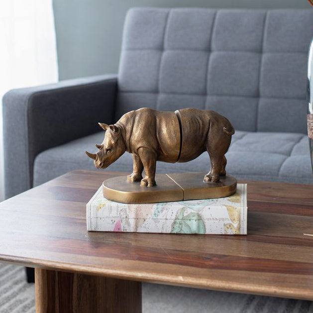 Rhino Bookends, Set of 2 - Bronze - Image 4