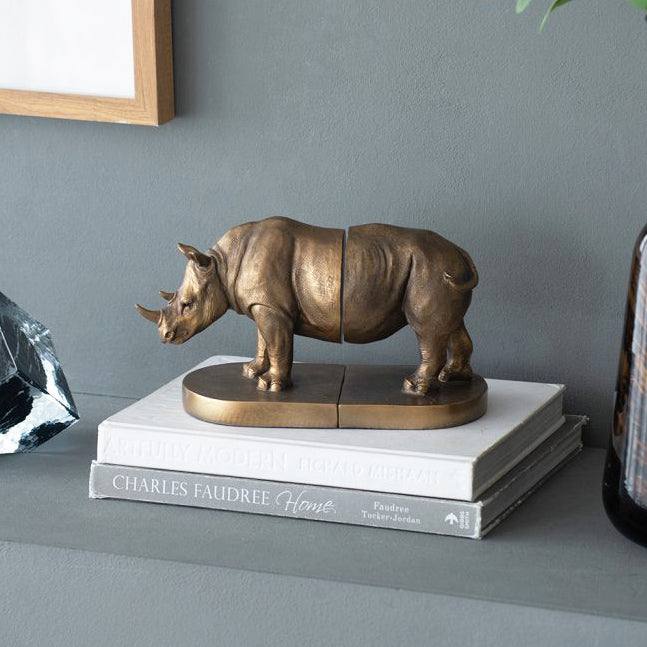 Rhino Bookends, Set of 2 - Bronze - Image 5