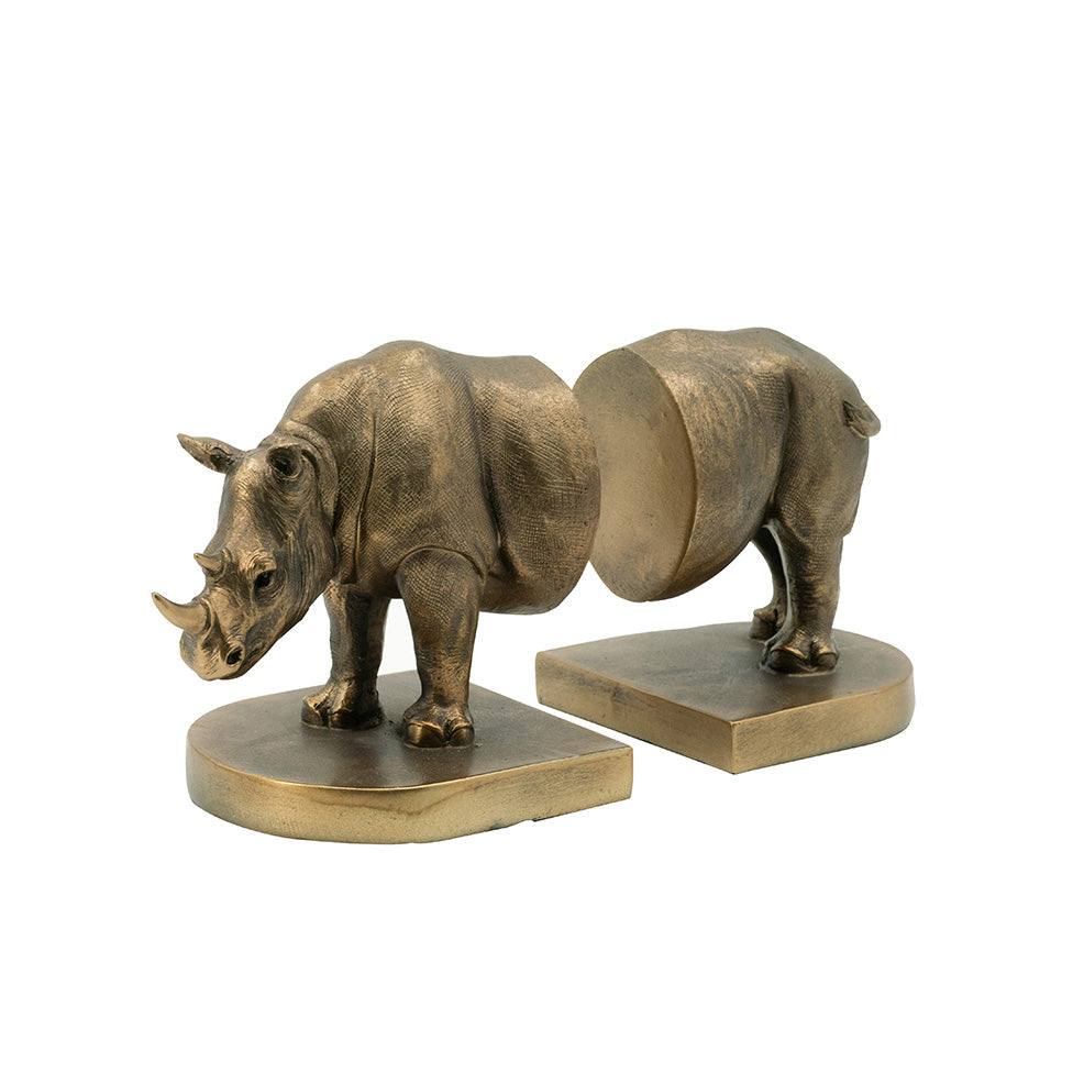 Rhino Bookends, Set of 2 - Bronze - Image 6