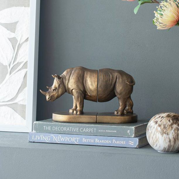 Rhino Bookends, Set of 2 - Bronze - Image 7