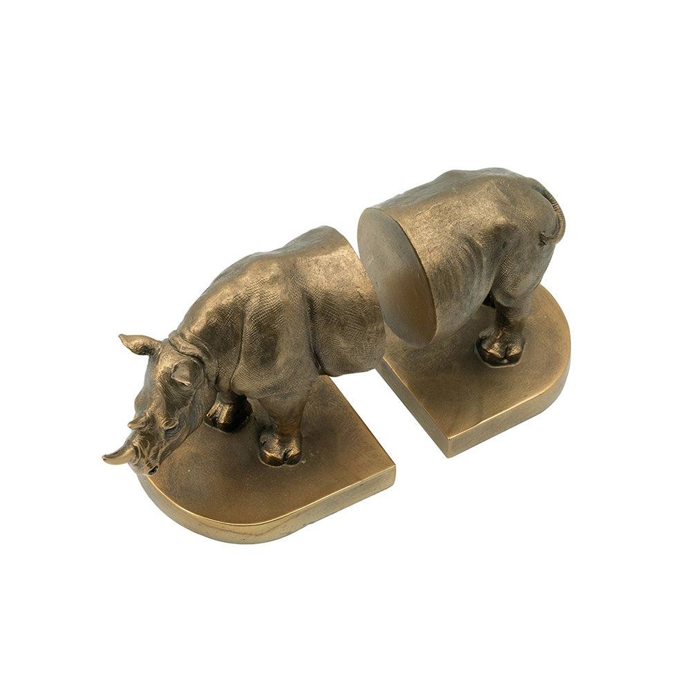 Rhino Bookends, Set of 2 - Bronze - Image 8