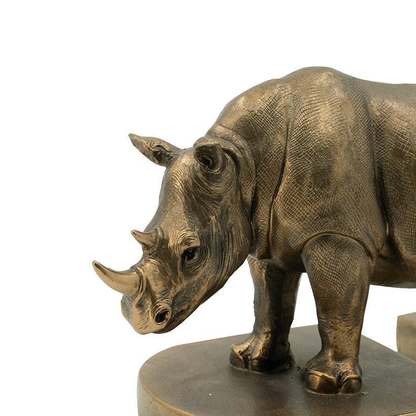 Rhino Bookends, Set of 2 - Bronze - Image 9
