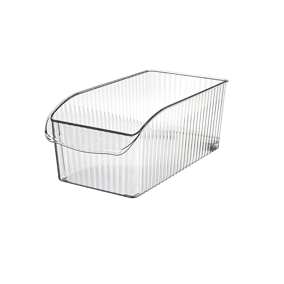 Ribbed Deep Fridge Storage Bin - Clear - Image 3