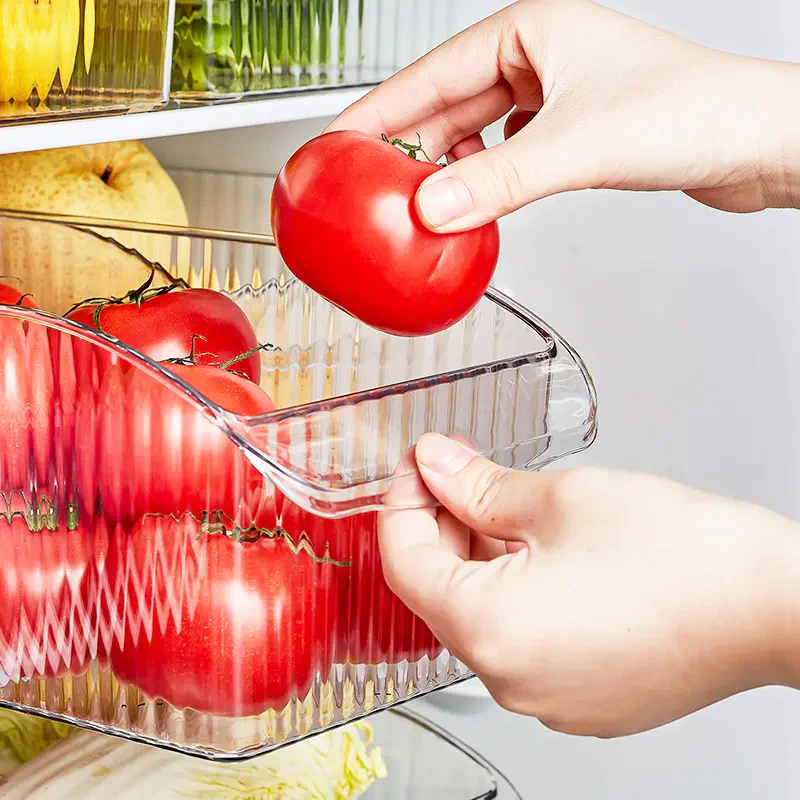 Ribbed Deep Fridge Storage Bin - Clear - Image 5