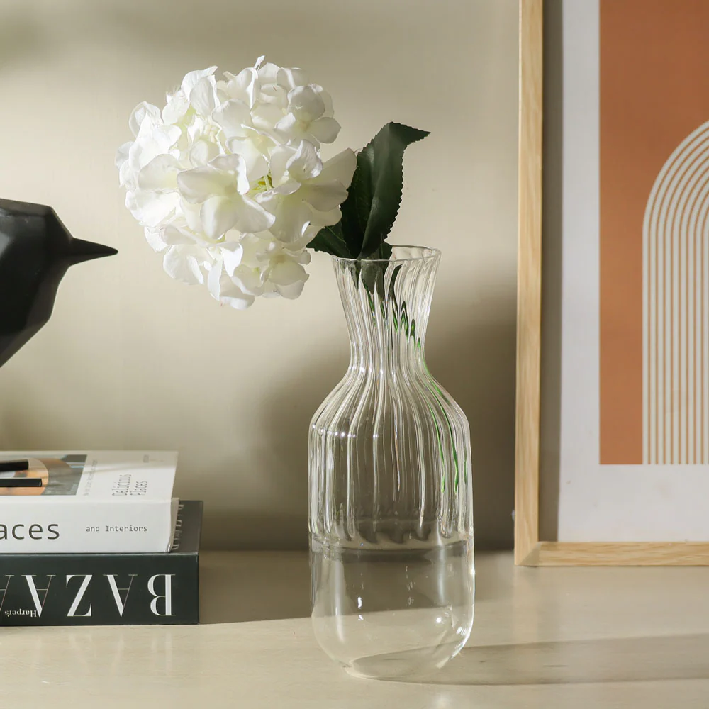 Ribbed Glass Carafe - Clear - Image 2