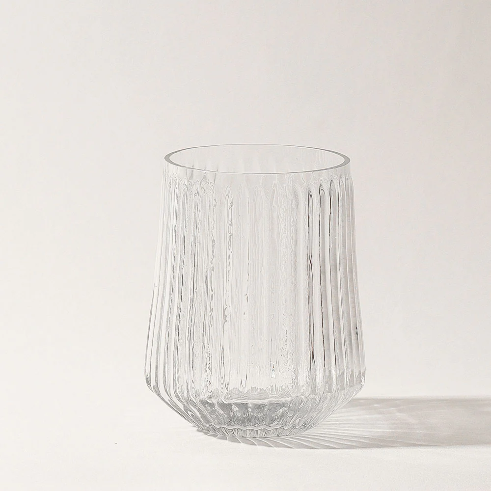 Ribbed Glass Toothbrush Tumbler - Clear - Image 3