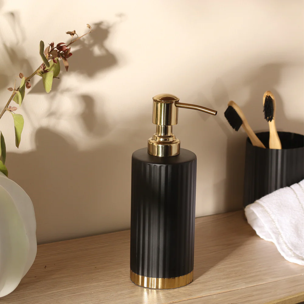Ribbed Soap Dispenser - Black Gold - Image 3