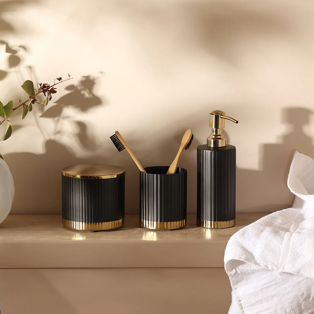 Ribbed Soap Dispenser - Black Gold - Image 5