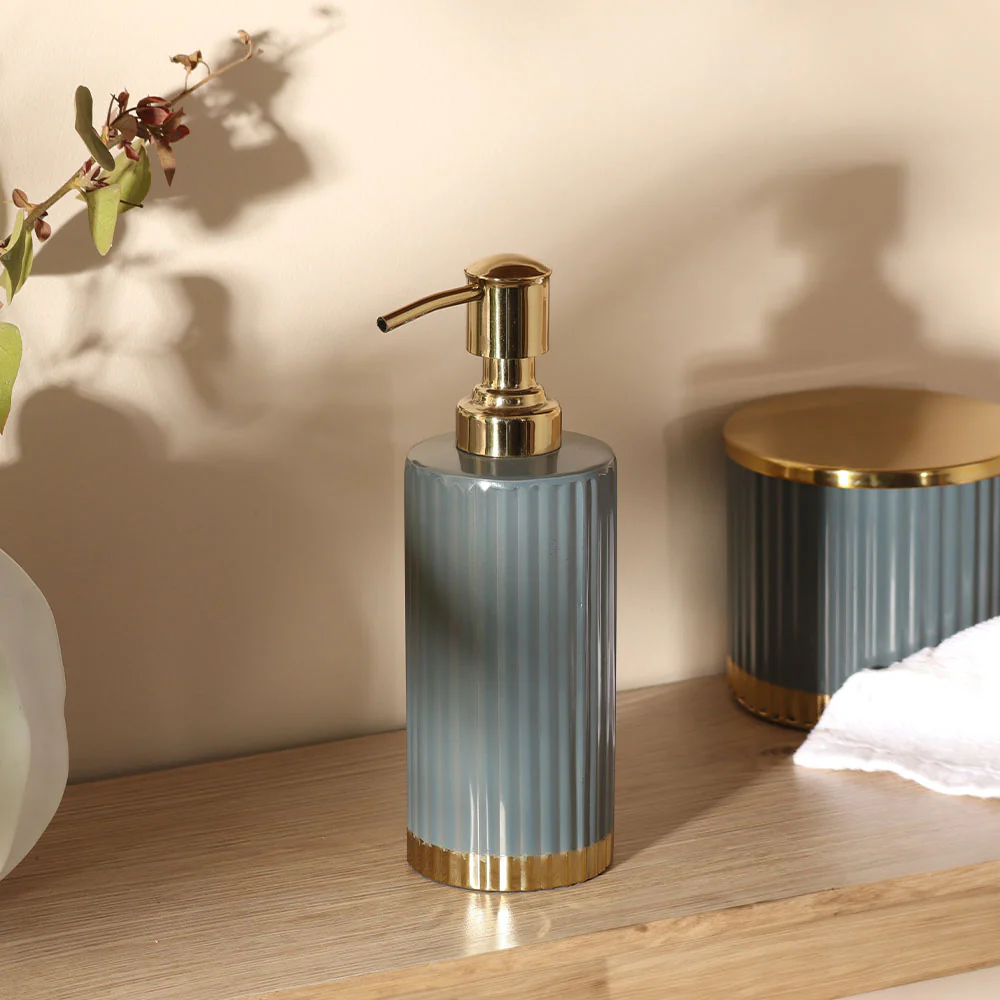 Ribbed Soap Dispenser - Grey Gold - Image 4