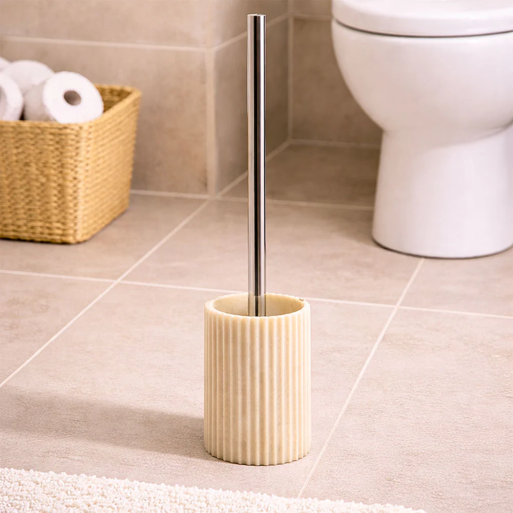 Ridge Toilet Brush - Marbled Ivory - Image 5