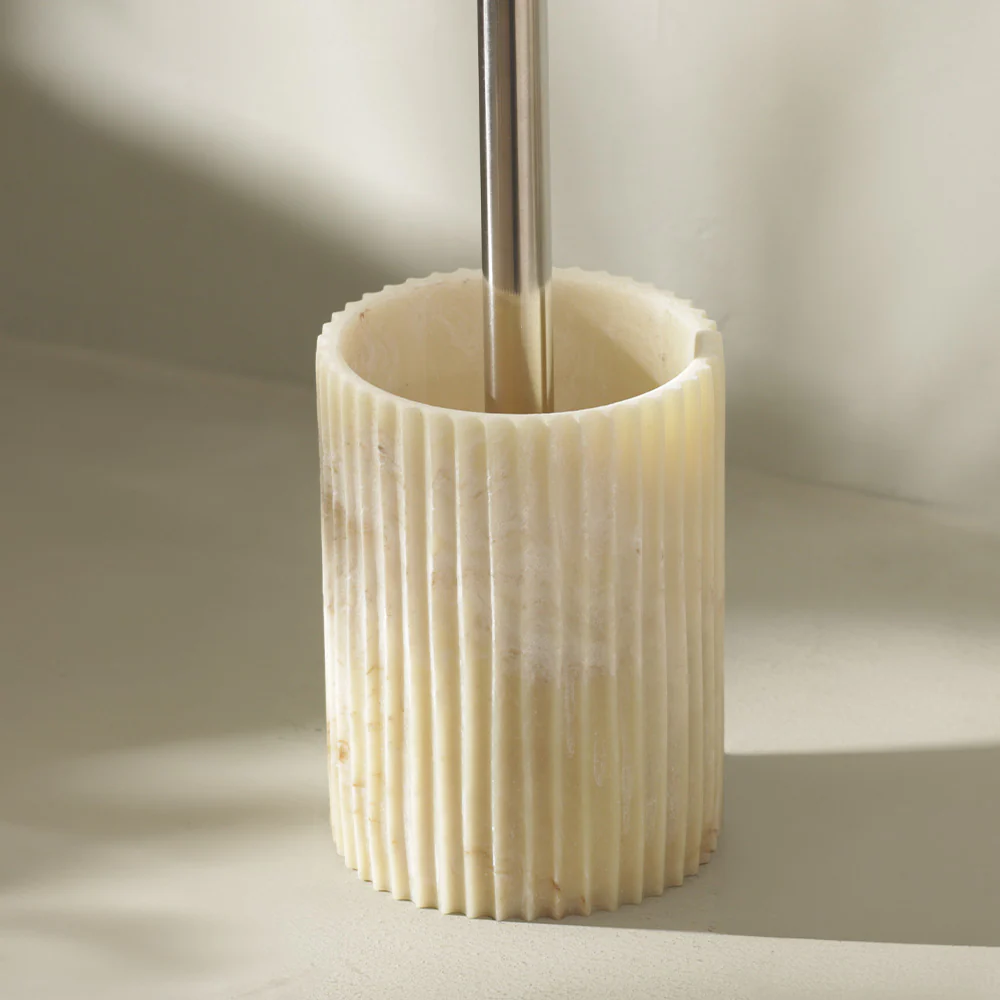 Ridge Toilet Brush - Marbled Ivory - Image 7