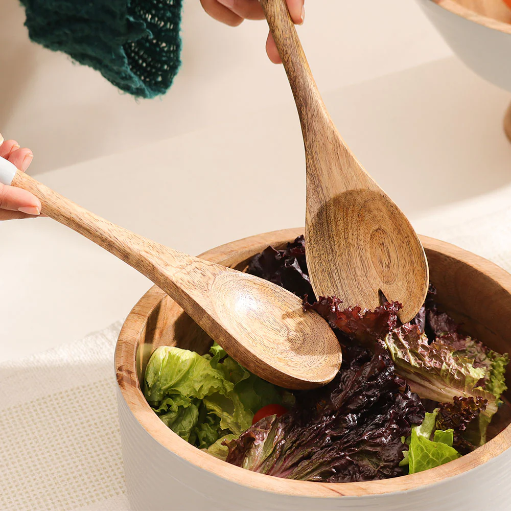 Riko Mango Wood Serving Set - Periwinkle - Image 2