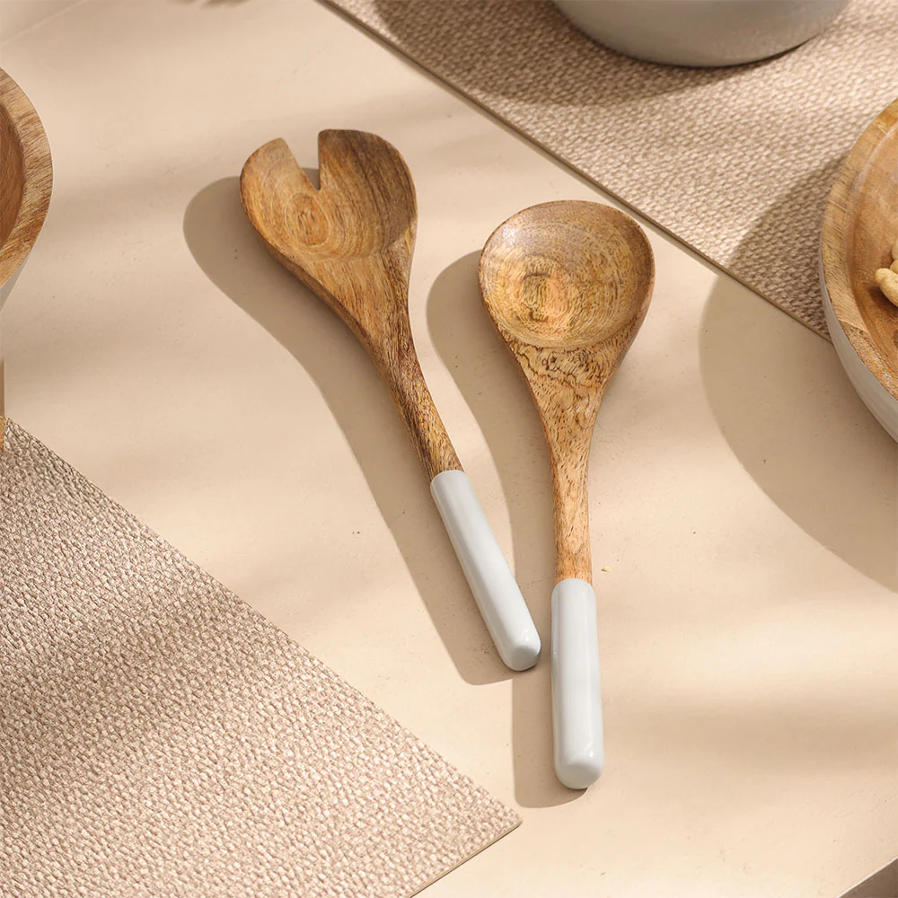 Riko Mango Wood Serving Set - Periwinkle - Image 3