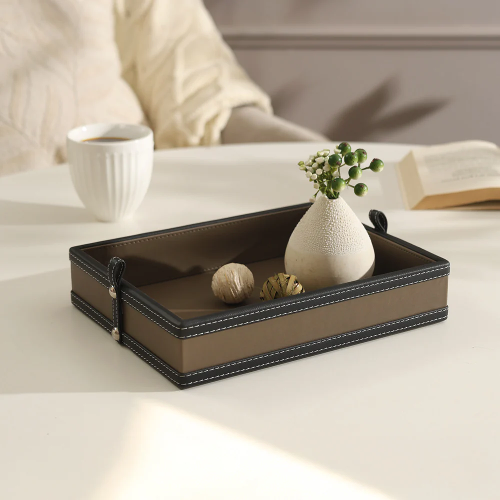 Rivet Decorative Tray Small - Cedar Black - Image 2