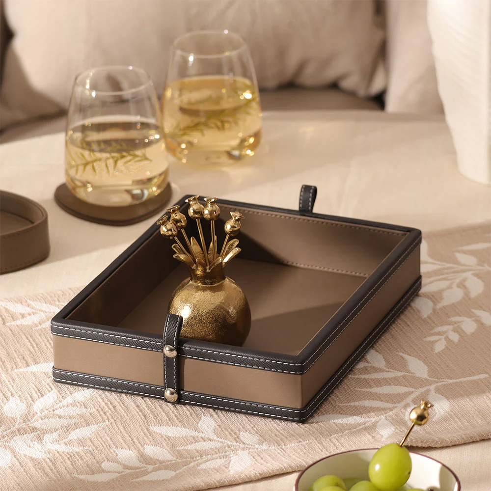 Rivet Decorative Tray Small - Cedar Black - Image 3