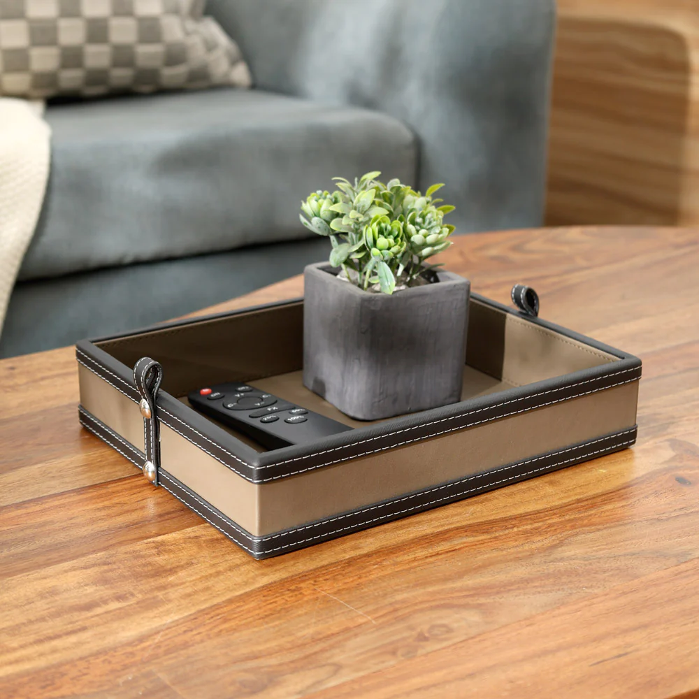 Rivet Decorative Tray Small - Cedar Black - Image 4