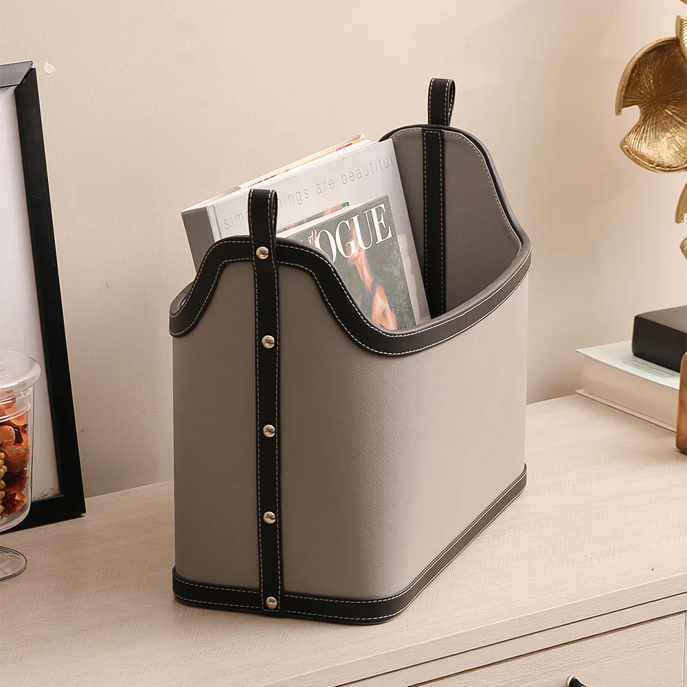 Rivet Magazine Basket - Grey Black - Image 3