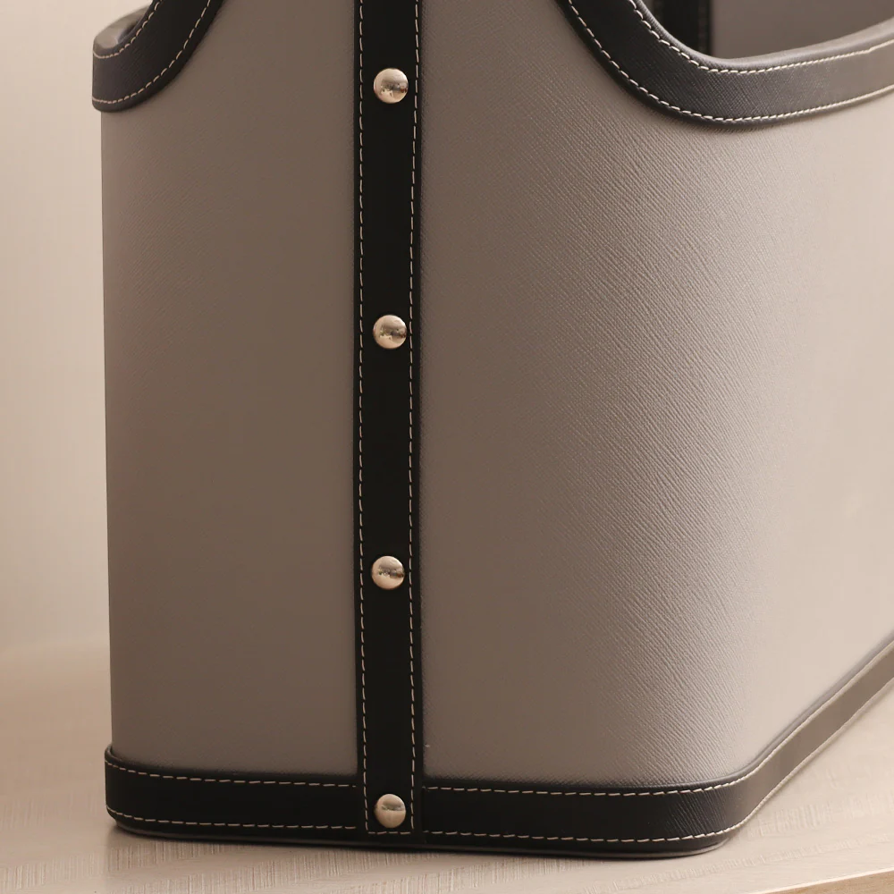 Rivet Magazine Basket - Grey Black - Image 5