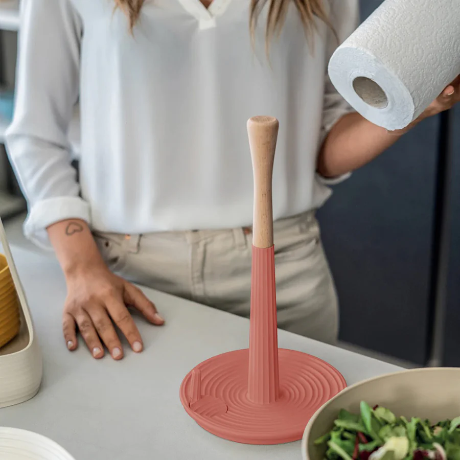 Roll & Tear Kitchen Roll Holder - Terracotta Red - Image 2