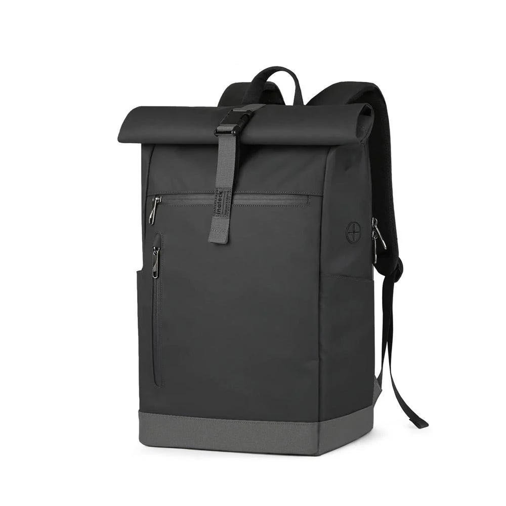 Roll Top Laptop Backpack 30L - Black - Image 2