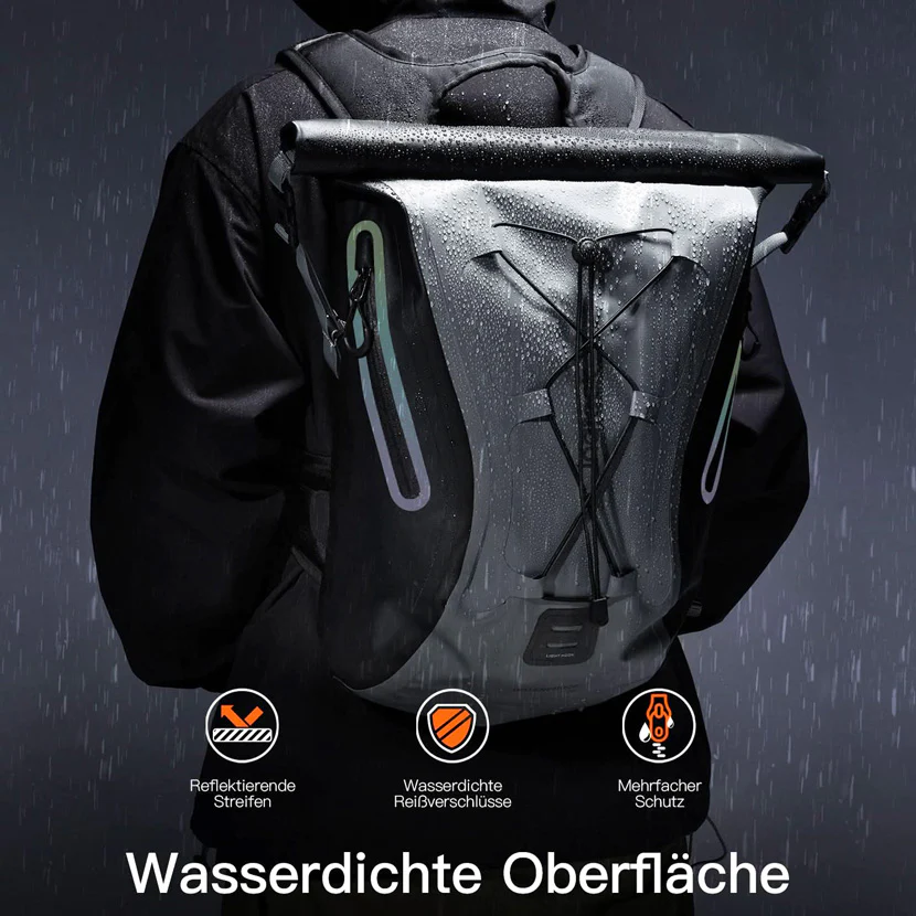 RollTop Expandable Backpack 25-30L - Grey Black - Image 2