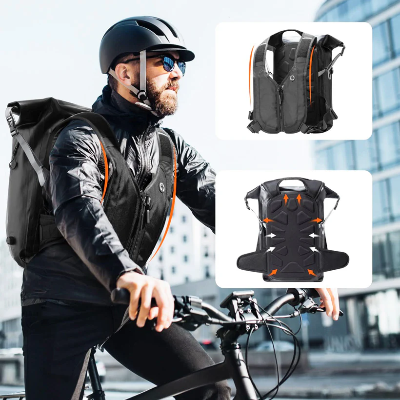 RollTop Expandable Backpack 25-30L - Grey Black - Image 6