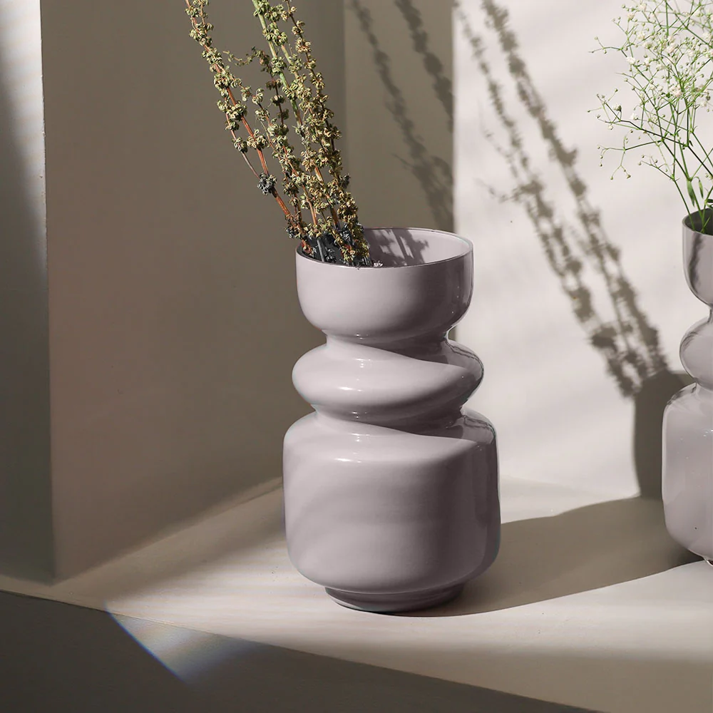Roma Glass Vase Tall - Basalt Grey