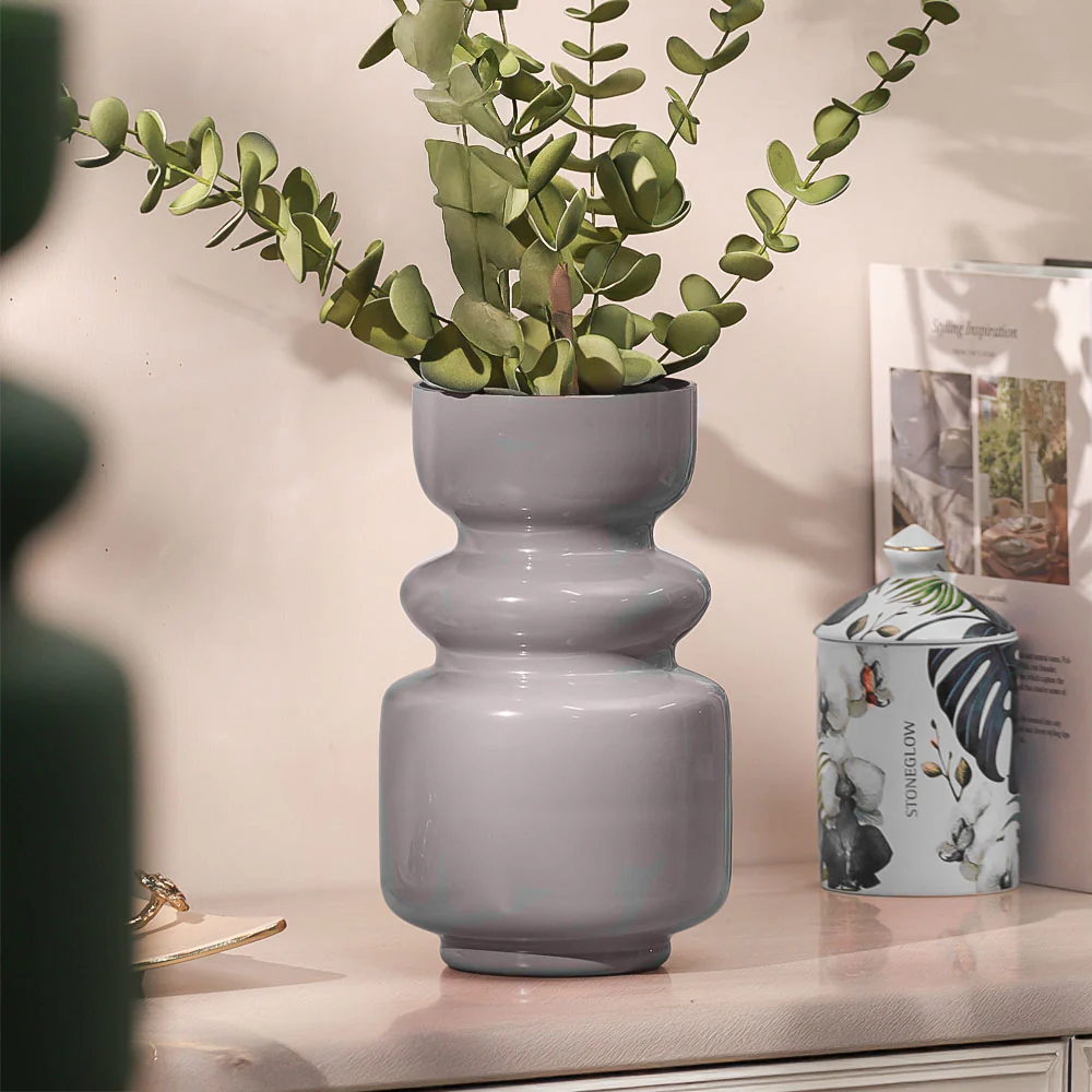 Roma Glass Vase Tall - Basalt Grey - Image 2