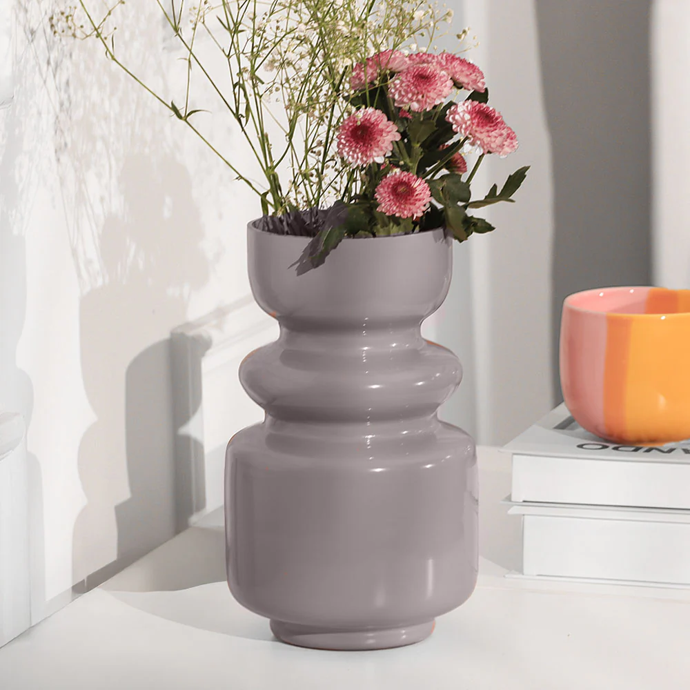 Roma Glass Vase Tall - Basalt Grey - Image 4