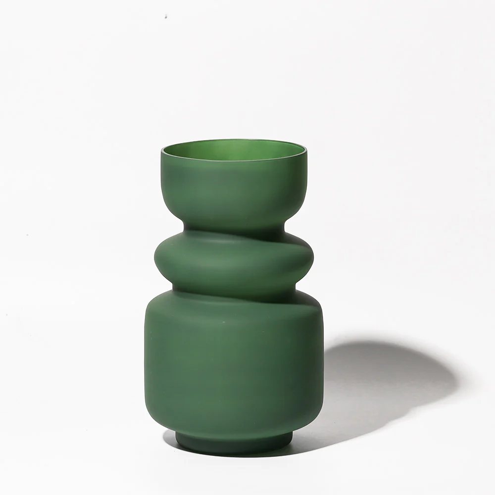 Roma Glass Vase Tall - Emerald Green - Image 3