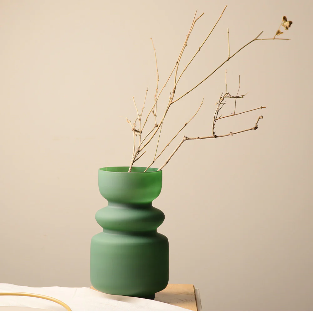 Roma Glass Vase Tall - Emerald Green - Image 4
