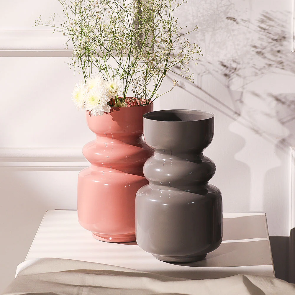 Roma Glass Vase Tall - Quartz Rose - Image 4