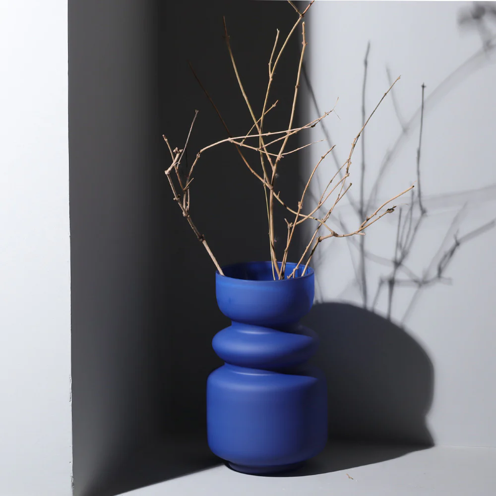 Roma Glass Vase Tall - Sapphire Blue - Image 5