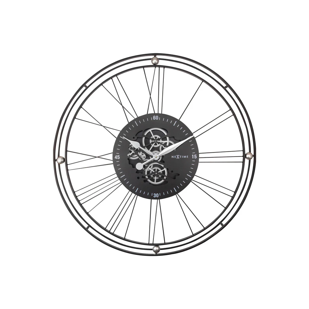 Roman Gear Wall Clock 90cm - Steel - Image 3
