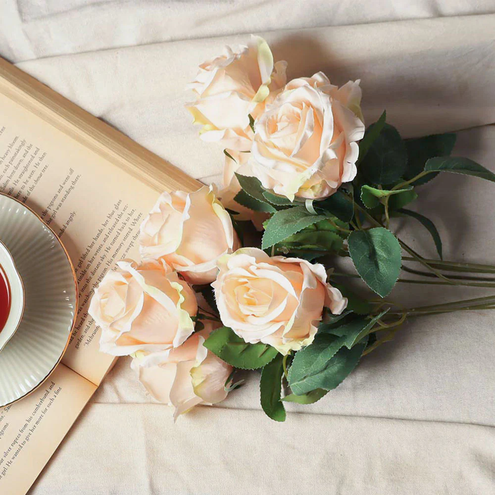 Rose Faux Bunch, Set of 2 - Peach - Image 2