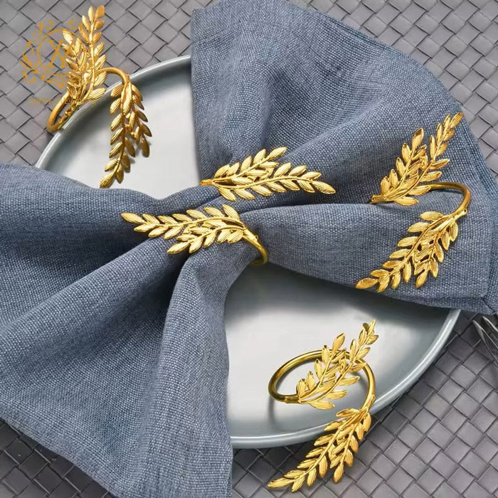 Rowan Metal Napkin Rings, Set of 6 - Gold - Image 2