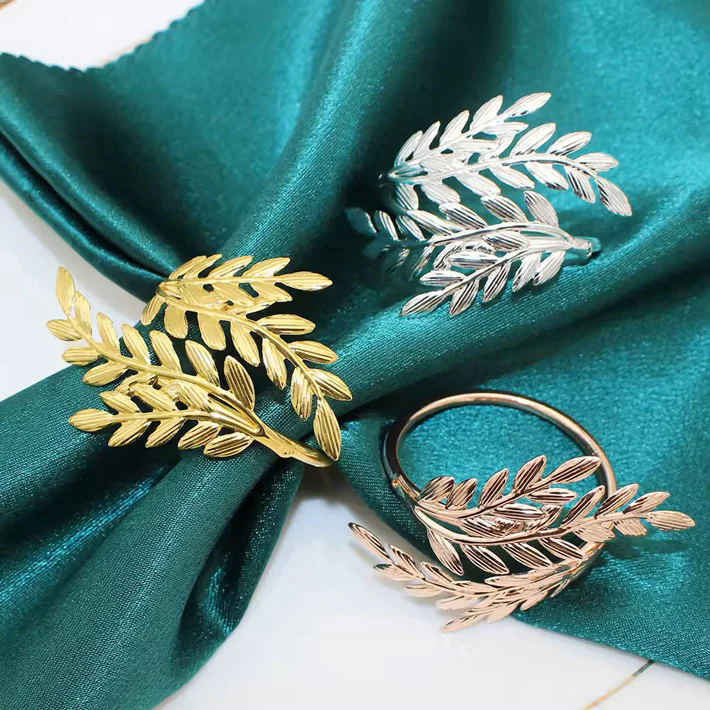 Rowan Metal Napkin Rings, Set of 6 - Gold - Image 6