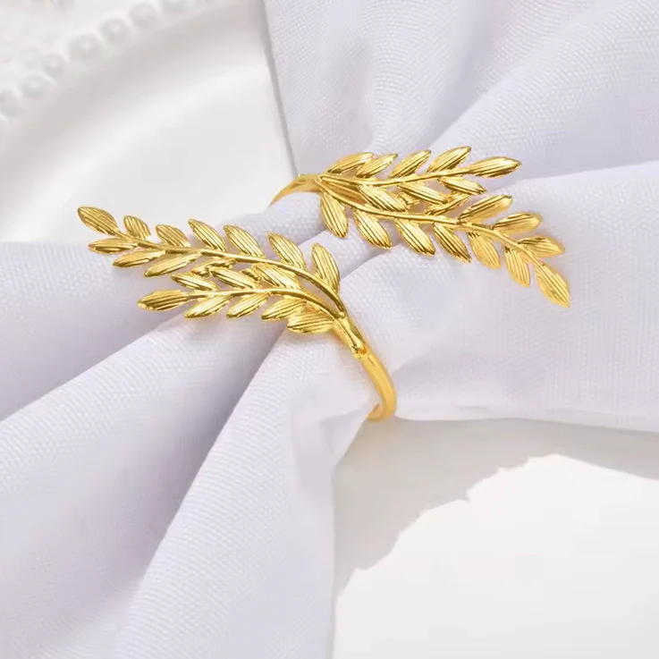 Rowan Metal Napkin Rings, Set of 6 - Gold - Image 7