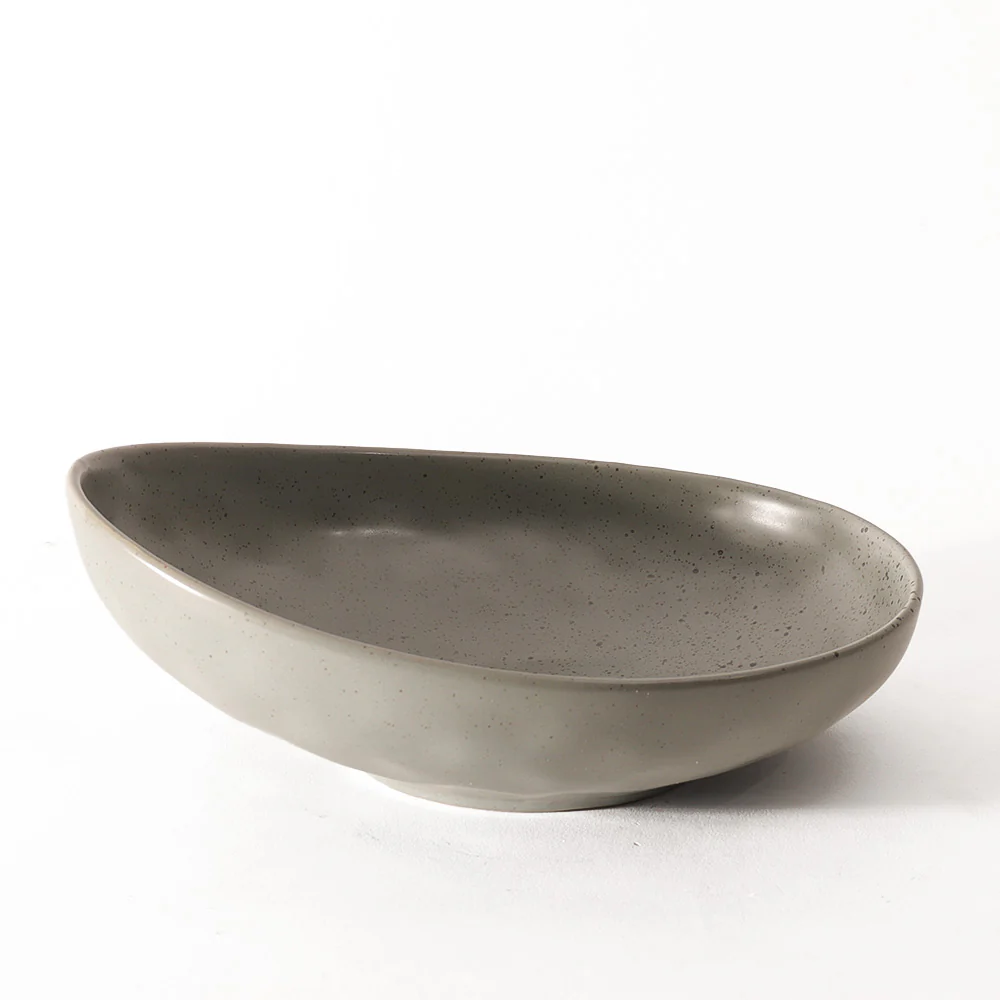 Roya Shallow Medium Bowl - Speckled Grey - Image 3