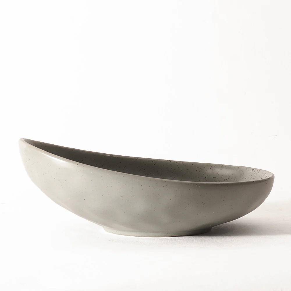 Roya Shallow Medium Bowl - Speckled Grey - Image 4