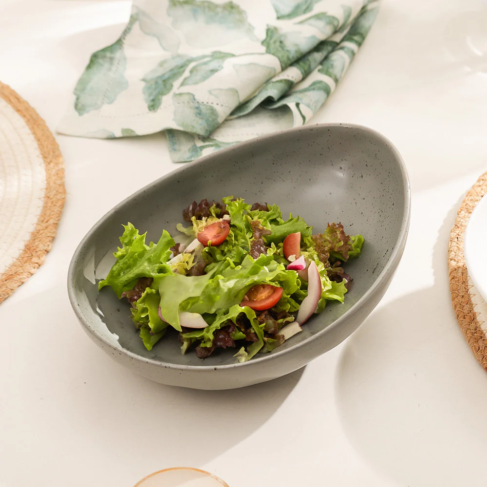 Roya Shallow Medium Bowl - Speckled Grey - Image 6